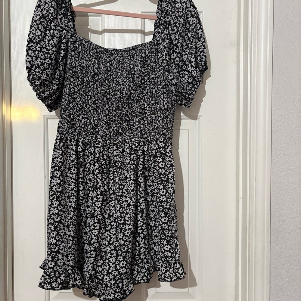 Amazon Black and White Floral Mini Dress